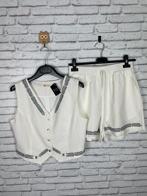 Conjunto Bermuda y Chaleco de Lino